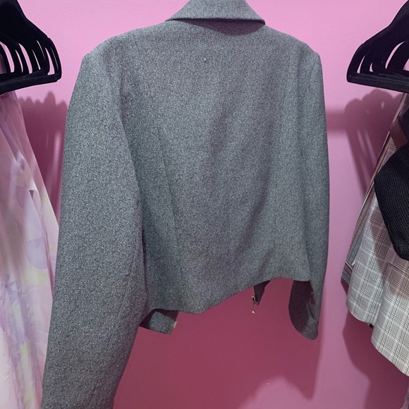 Gray cropped zip up blazer, Vanity, size L - Picture 3 of 3
